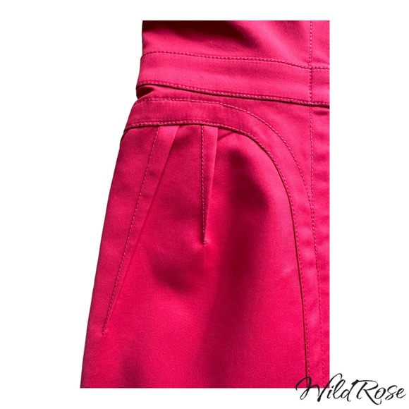 Byron Lars Bright Red Fitted Darted Button Up Back Sheath Pencil Dress SZ 8 - Picture 8 of 14